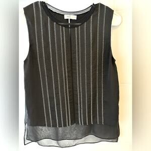 Vince black silk top